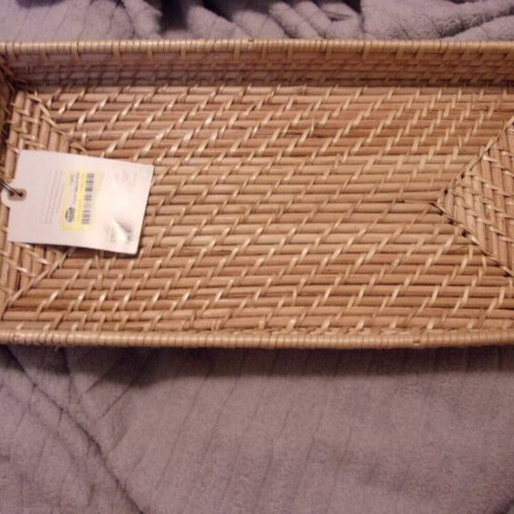 7"x14" Natural Woven Bathroom Tray - Hearth & Hand™ with Magnolia New - Picture 1 of 4